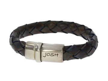 Lederarmband Fat schmal geflochten
